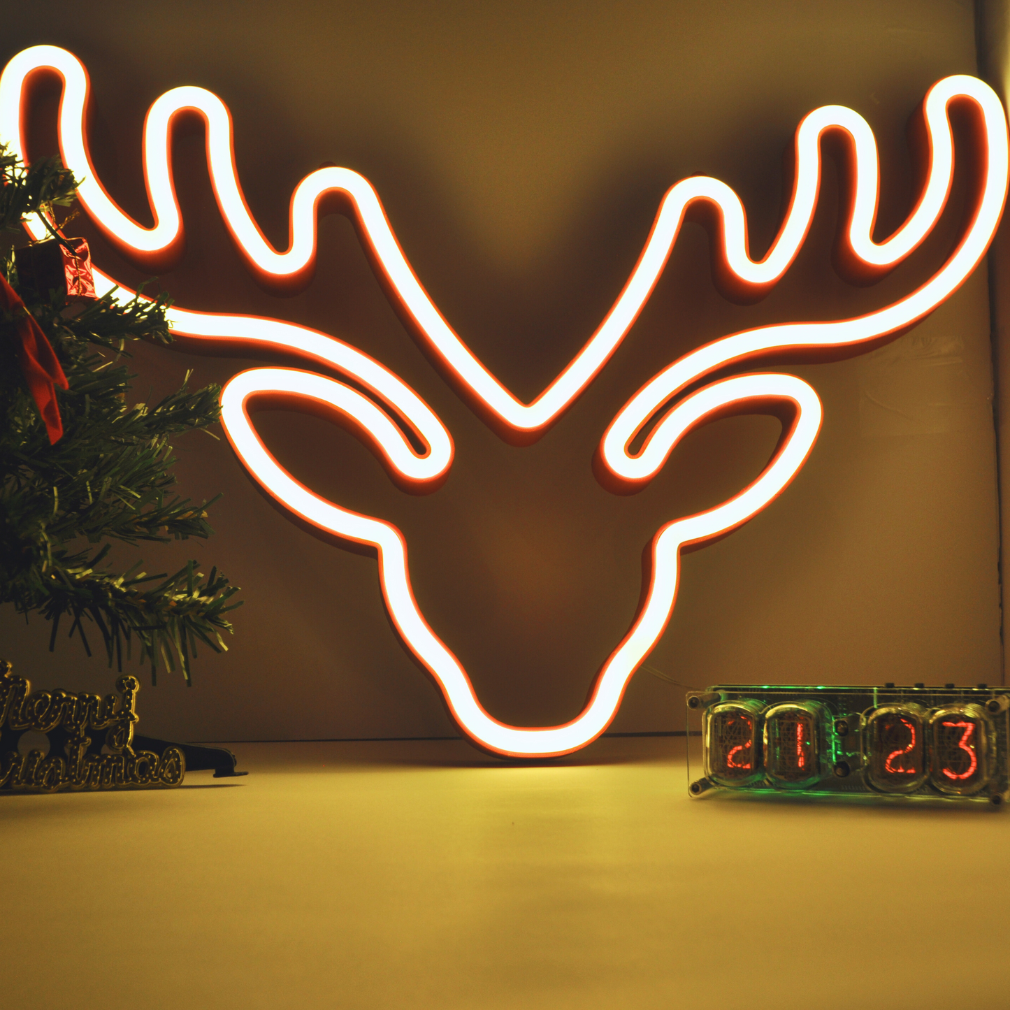 REINDEER 3D PRINTED CUSTOM NEON SIGN