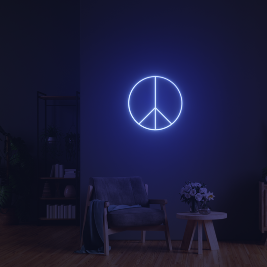 PEACE 3D PRINTED CUSTOM NEON SIGN