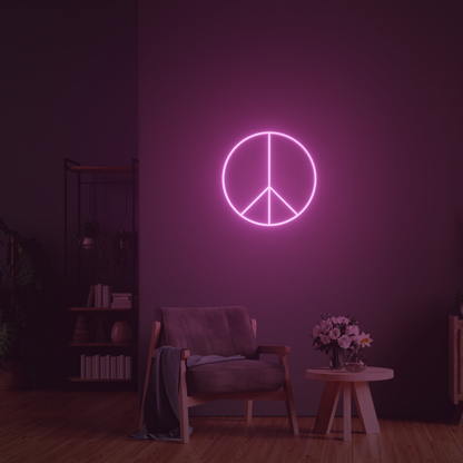 PEACE 3D PRINTED CUSTOM NEON SIGN