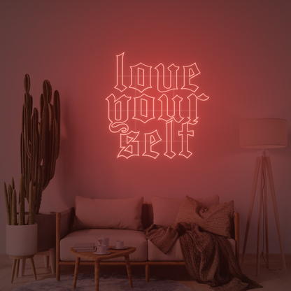 LOVE YOURSELF 3D PRINTED CUSTOM NEON SIGN