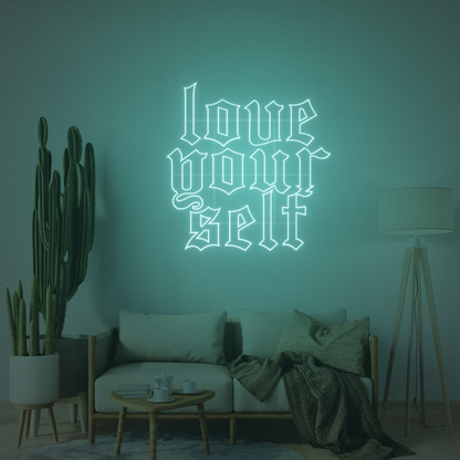 LOVE YOURSELF 3D PRINTED CUSTOM NEON SIGN