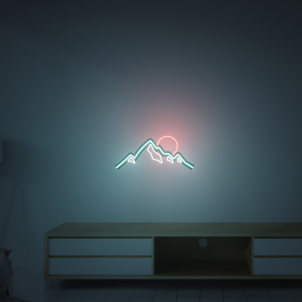 SNOWY MOUNTAIN 3D PRINTED CUSTOM NEON SIGN