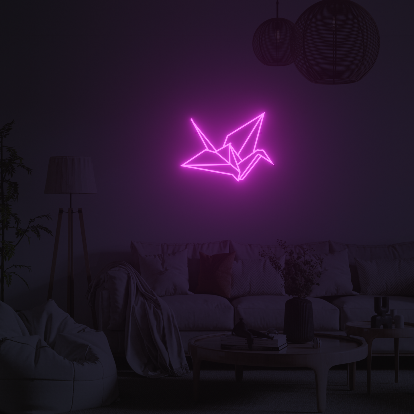 ORIGAMI CRANE 3D PRINTED CUSTOM NEON SIGN