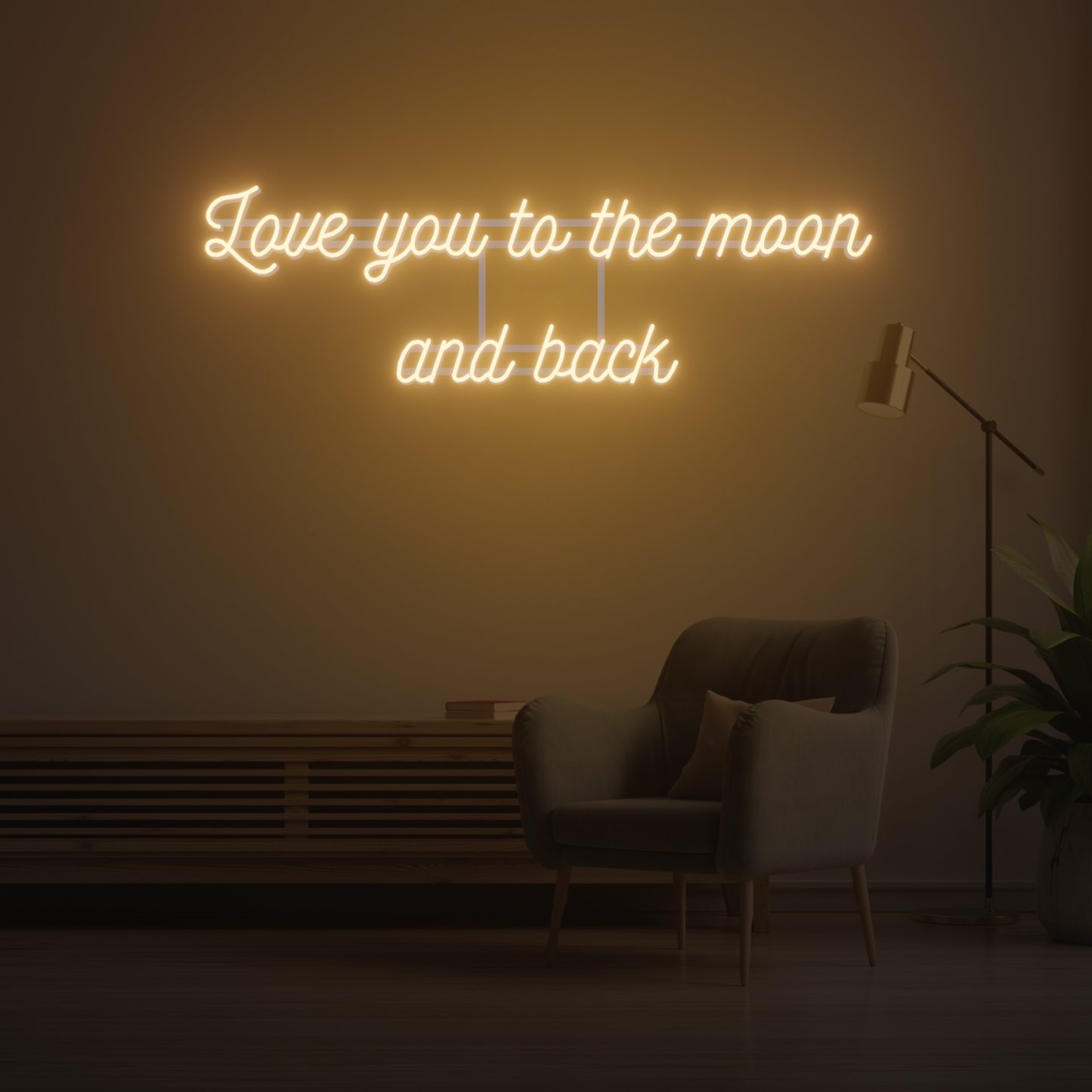 LOVE YOU TO THE MOON AND BACK 3D PRINTED CUSTOM NEON SIGN