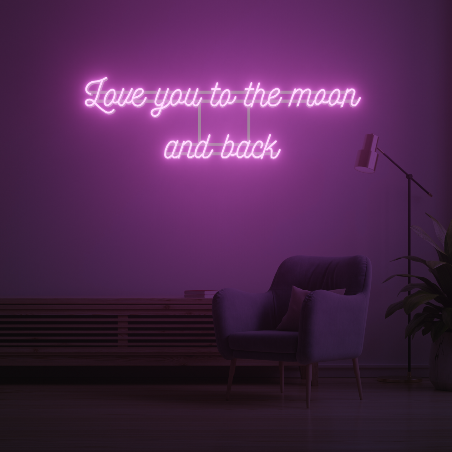 LOVE YOU TO THE MOON AND BACK 3D PRINTED CUSTOM NEON SIGN