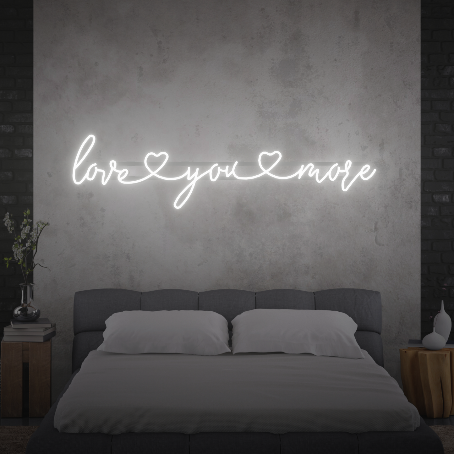 LOVE YOU MORE 3D PRINTED CUSTOM NEON SIGN